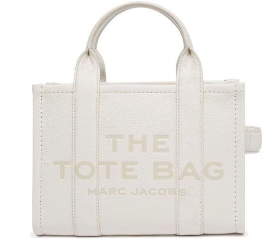 Marc Jacobs The Leather Small Tote Bag in Cotton/Silver — view 1