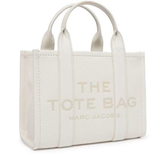 Marc Jacobs The Leather Small Tote Bag in Cotton/Silver — view 2