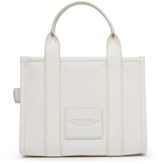 Marc Jacobs The Leather Small Tote Bag in Cotton/Silver — view 3