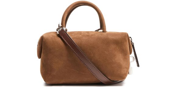 Max Mara Holdall suede handbag in Marrone Scuro — view 3