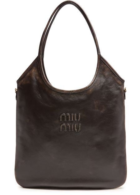 Miu Miu Aged nappa leather Ivy bag in Caffe' — view 1