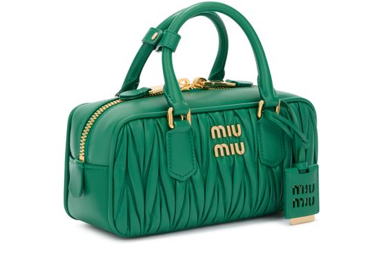 Miu Miu Arcadie quilted nappa leather bag in Mango — view 2
