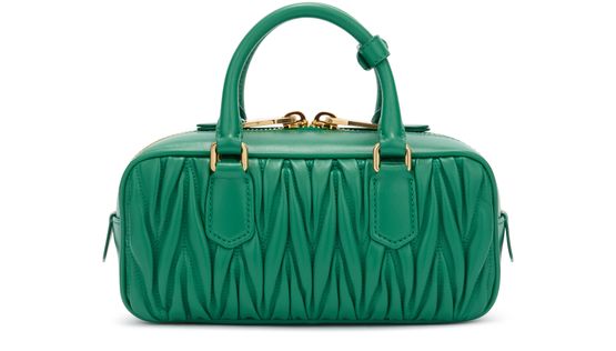 Miu Miu Arcadie quilted nappa leather bag in Mango — view 3