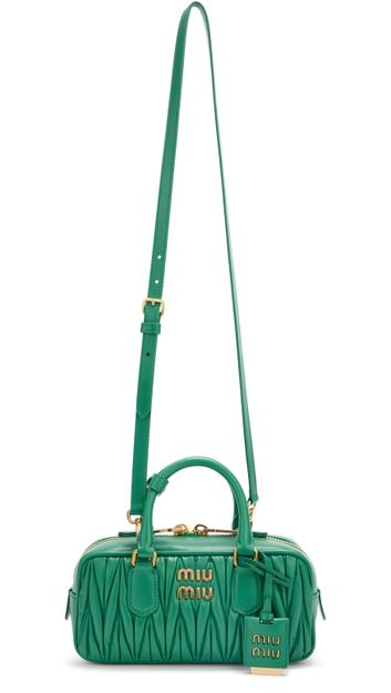 Miu Miu Arcadie quilted nappa leather bag in Mango — view 4