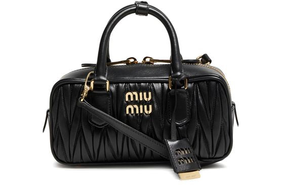 Miu Miu Arcadie quilted nappa leather bag in Nero — view 1