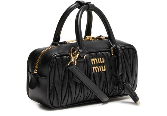 Miu Miu Arcadie quilted nappa leather bag in Nero — view 2