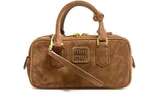 Miu Miu Arcadie suede bag in Oliva — view 1