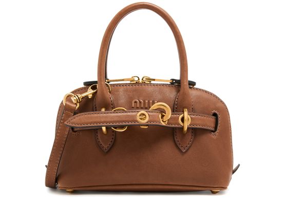 Miu Miu Aventure mini nappa leather handbag in Rovere — view 1