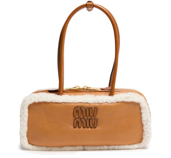 Miu Miu Beau Small Bag in Cognac+Naturale — view 1