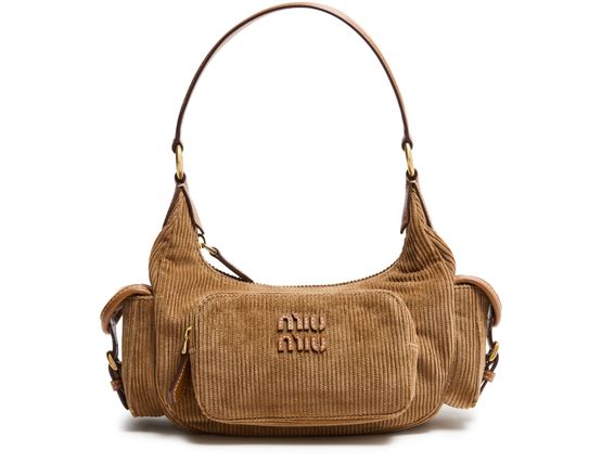 Miu Miu Corduroy bag with multiple pockets in Cannella — view 1
