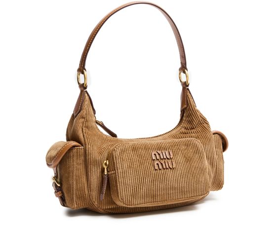 Miu Miu Corduroy bag with multiple pockets in Cannella — view 2