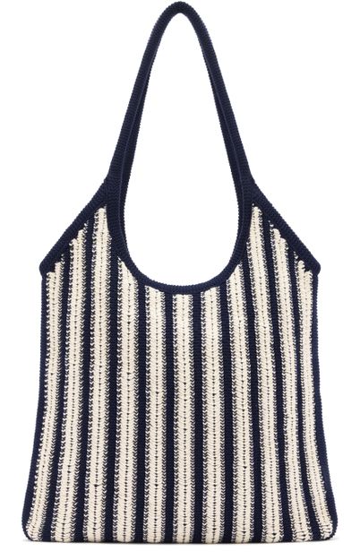 Miu Miu Ivy braided cotton shoulder bag in Blu+Talco — view 3