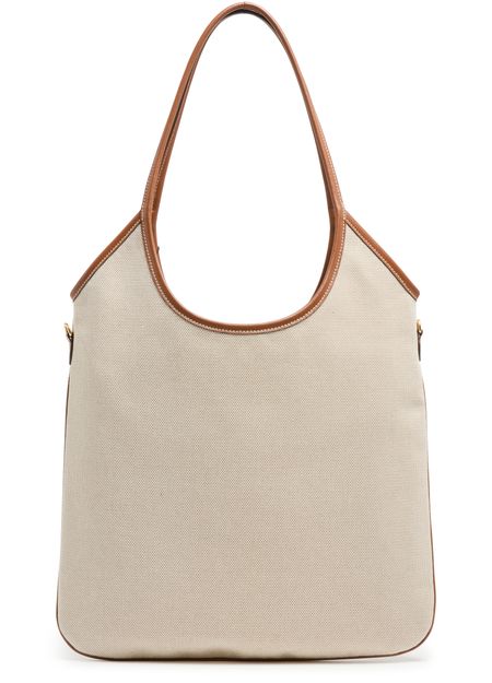 Miu Miu Ivy cotton and leather bag in Naturale Brandy — view 3