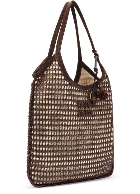 Miu Miu Ivy crochet shoulder bag in Cacao — view 2