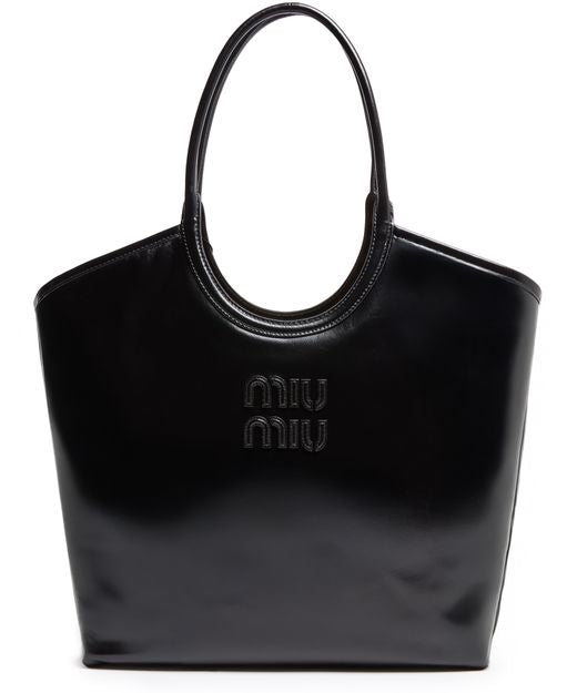 Miu Miu Large Ivy soft leather bag in Nero — view 1
