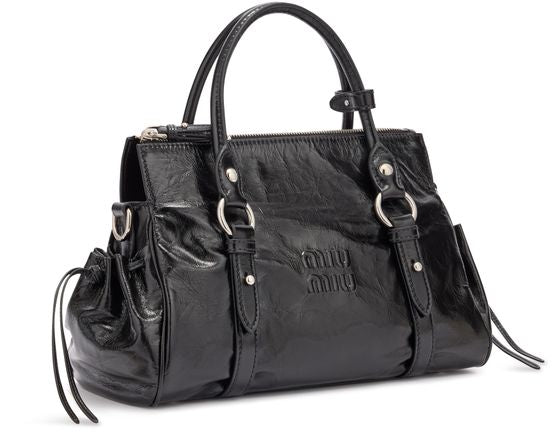 Miu Miu Leather bag with a flap in Nero — view 2