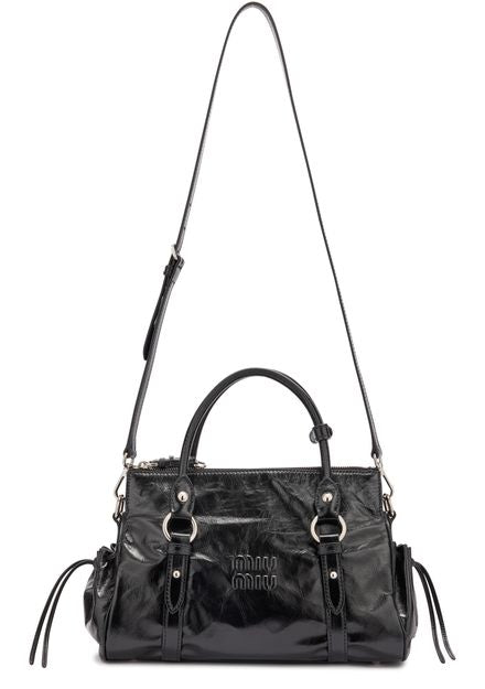 Miu Miu Leather bag with a flap in Nero — view 4