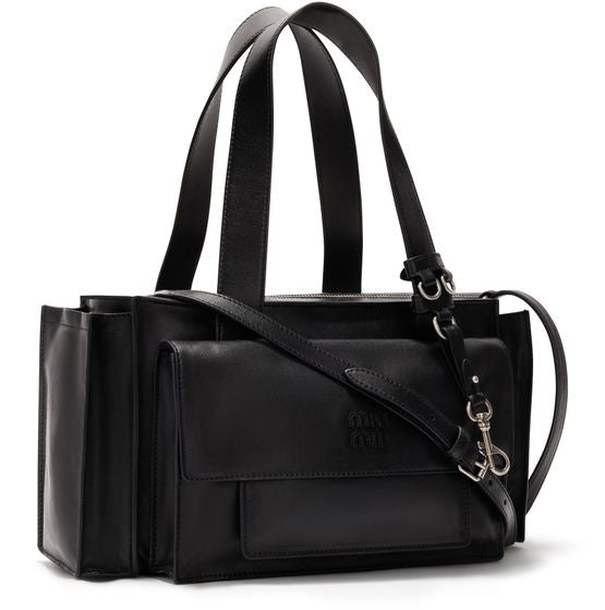 Miu Miu Leather utility bag in Nero — view 2