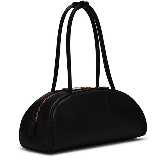 Miu Miu Medium-sized Beau half-moon leather bag in Nero — view 2