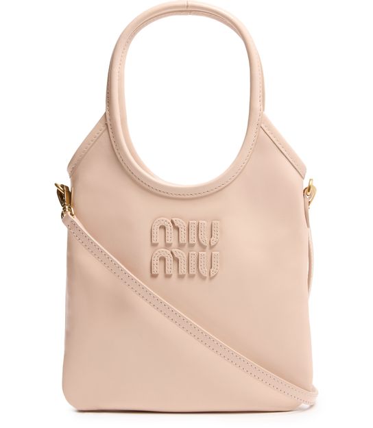 Miu Miu Mini Ivy soft leather bag in Cipria — view 1