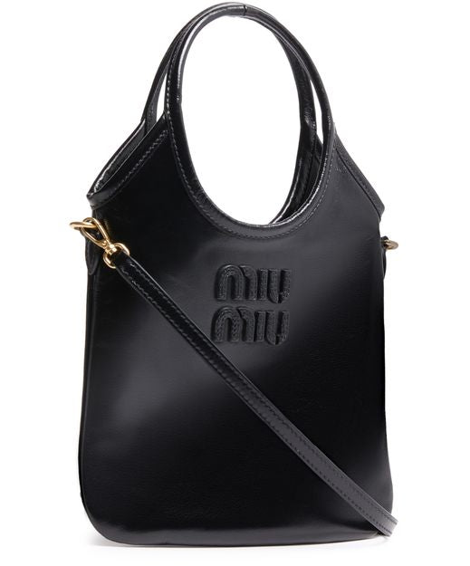 Miu Miu Mini Ivy soft leather bag in Nero — view 2