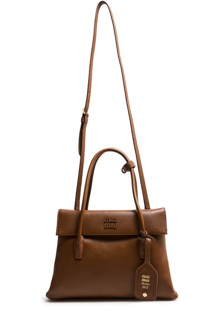 Miu Miu Nappa leather archive bag in Legno — view 4