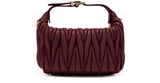 Miu Miu Quilted nappa leather pouch in Bordeaux — view 3