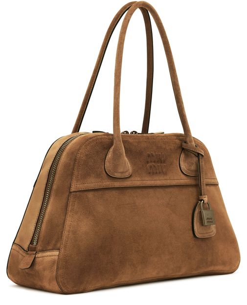 Miu Miu Vivant suede leather medium bag in Cacao — view 2