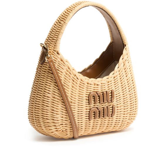 Miu Miu Wander rattan bag in Naturale+Caramel — view 2