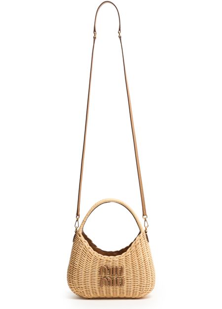 Miu Miu Wander rattan bag in Naturale+Caramel — view 4