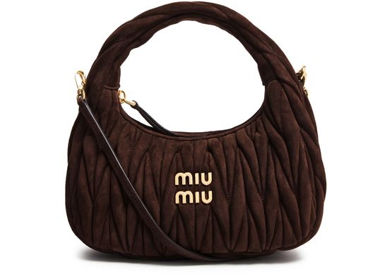 Miu Miu Wander suede bag in Sabbia — view 1
