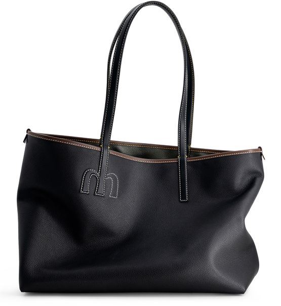 Mlouye M tote bag in Black&Hunter Green — view 1