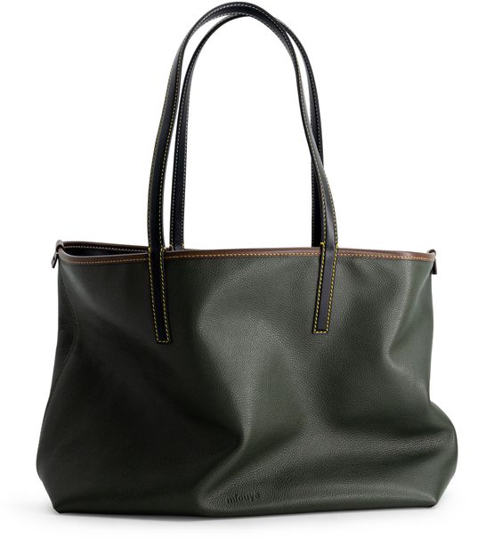 Mlouye M tote bag in Black&Hunter Green — view 2