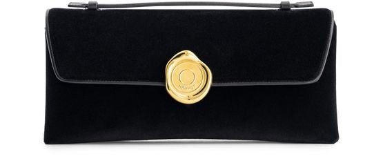 Mlouye Seal clutch bag in Velvet Black — view 1