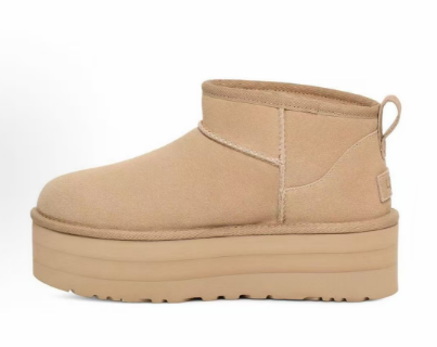 UGG Classic Ultra Mini Platform Boots — Mustard Seed — source catalog lateral side
