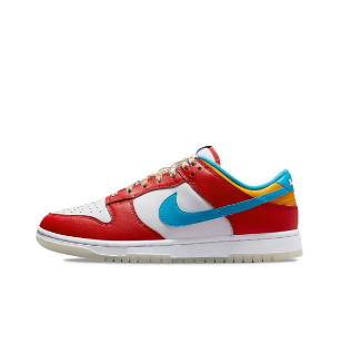 Nike Dunk Low Sneakers — White / Red / Blue / Yellow — source catalog lateral side