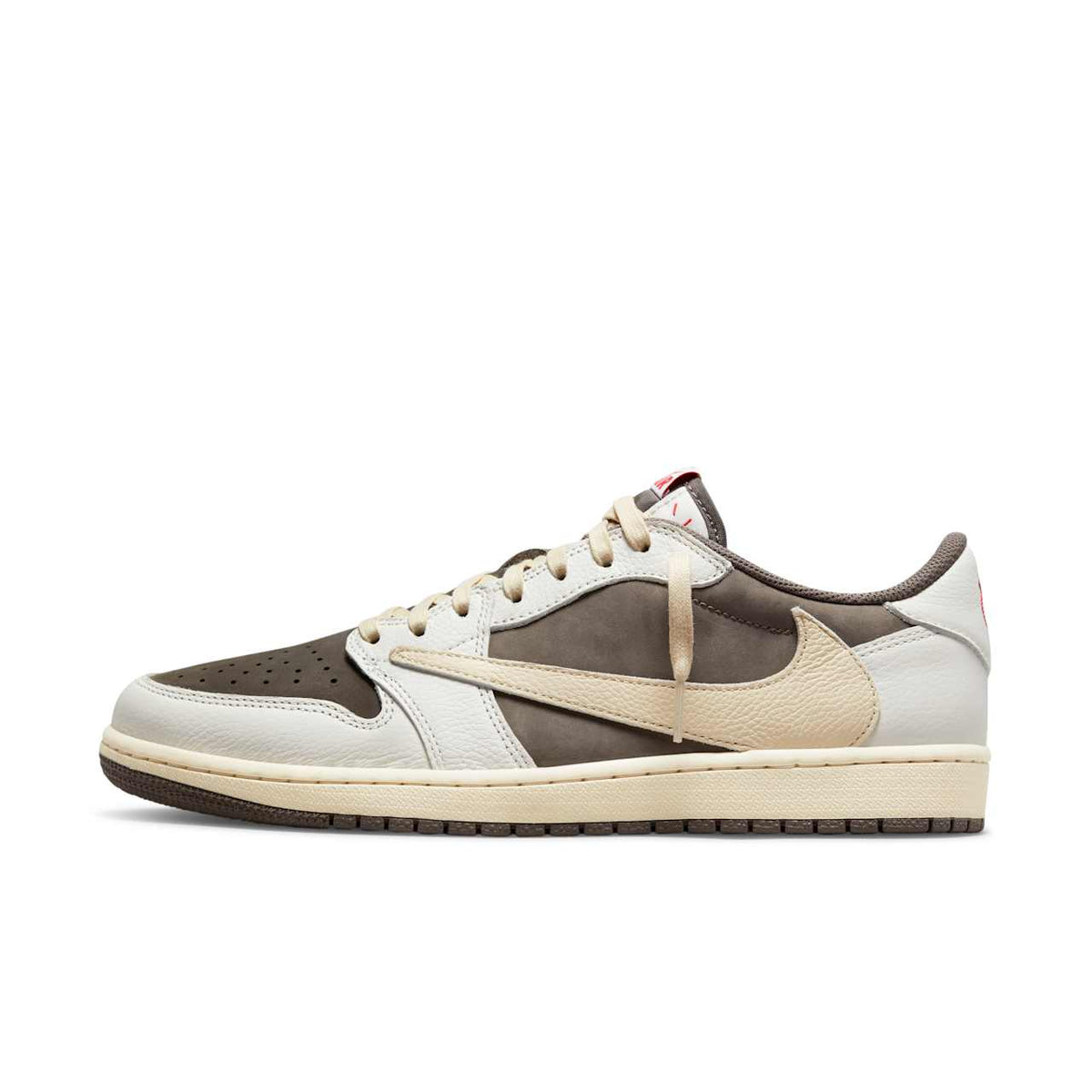 Air Jordan 1 Low x Travis Scott — Sail and Ridgerock — lateral side
