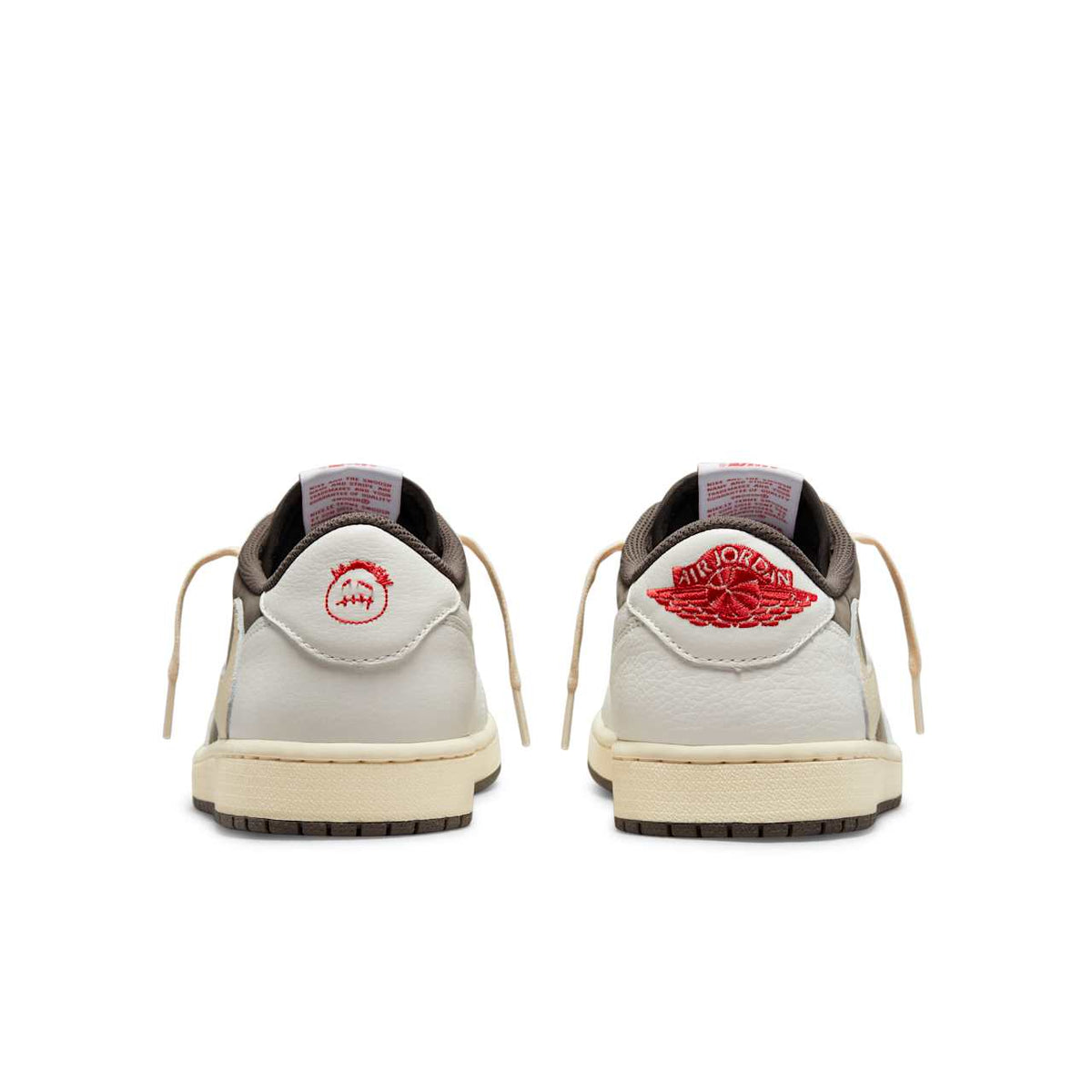 Air Jordan 1 Low x Travis Scott — Sail and Ridgerock — rear pair