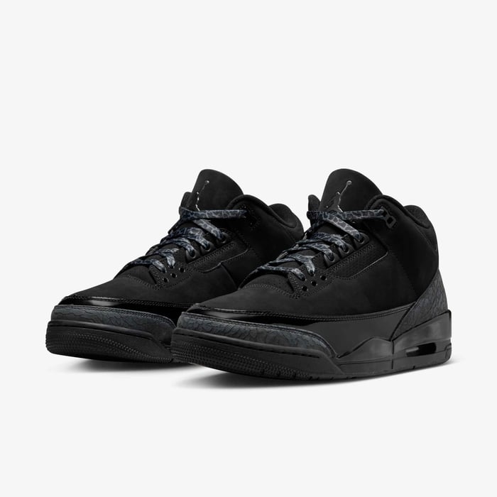Air Jordan 3 Retro — Black Cat — front three quarter pair