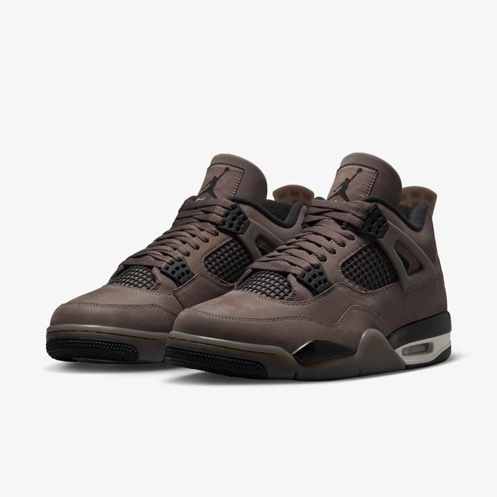 Air Jordan 4 Retro — Cave Stone — front three quarter pair