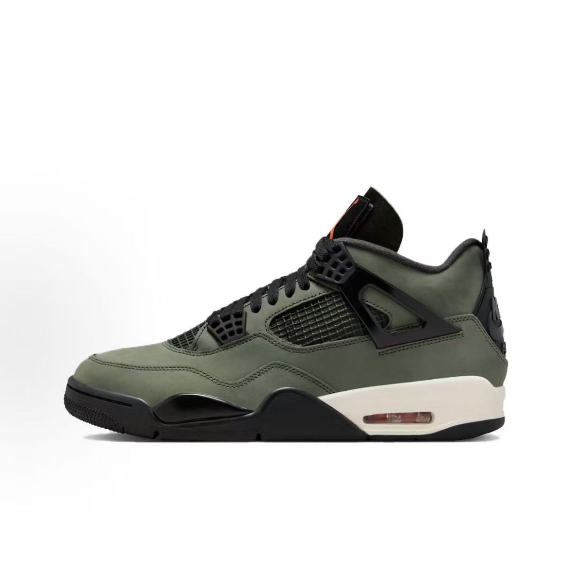 Jordan Air Jordan 4 Sneakers — Olive / Black — source catalog lateral side
