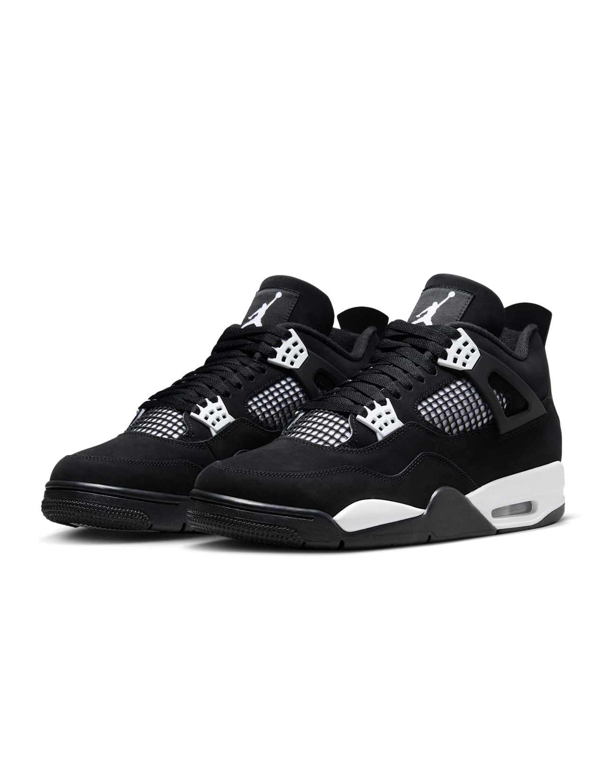 Air Jordan 4 Retro — White Thunder — front three quarter pair