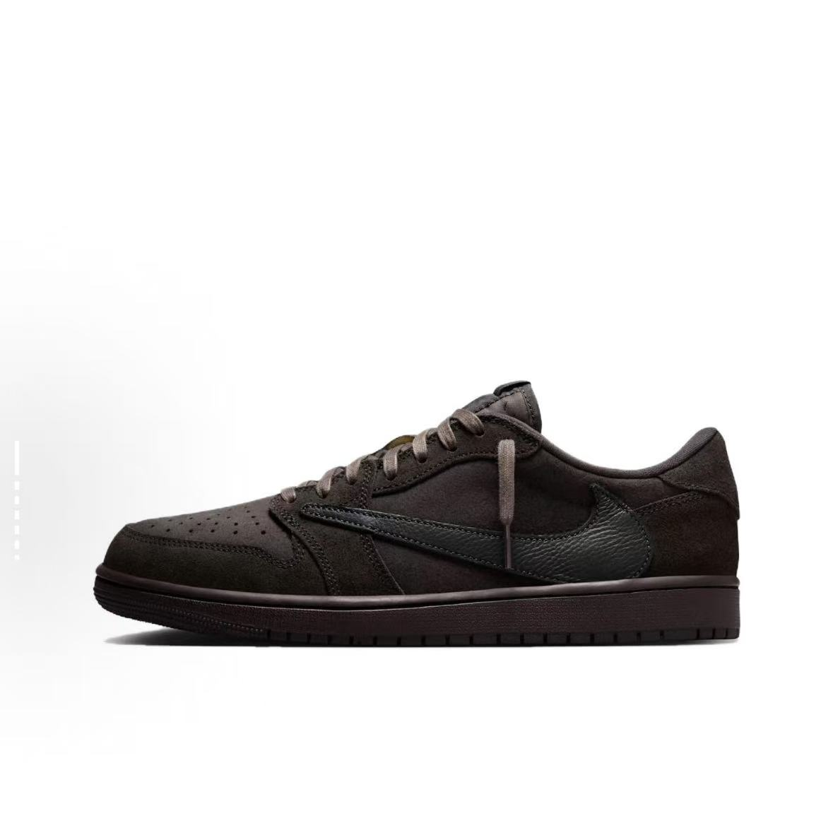 Jordan Air Jordan 1 Low Sneakers — Dark Brown / Black — source catalog lateral side