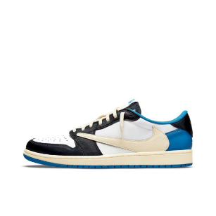 Jordan Air Jordan 1 Low Sneakers — Black / Sail / Blue — source catalog lateral side
