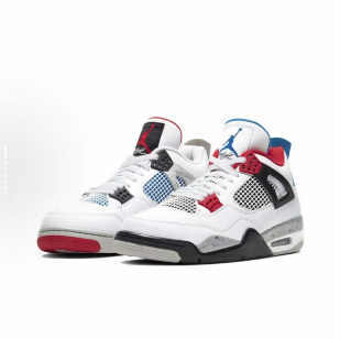 Jordan Air Jordan 4 Sneakers — White / Red / Blue — source catalog lateral side