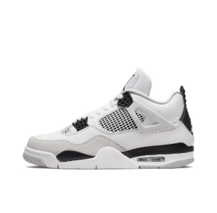 Jordan Air Jordan 4 Sneakers — White / Black / Grey — source catalog lateral side