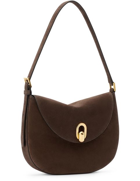 Savette Small suede Tondo hobo bag in Coffee — view 2