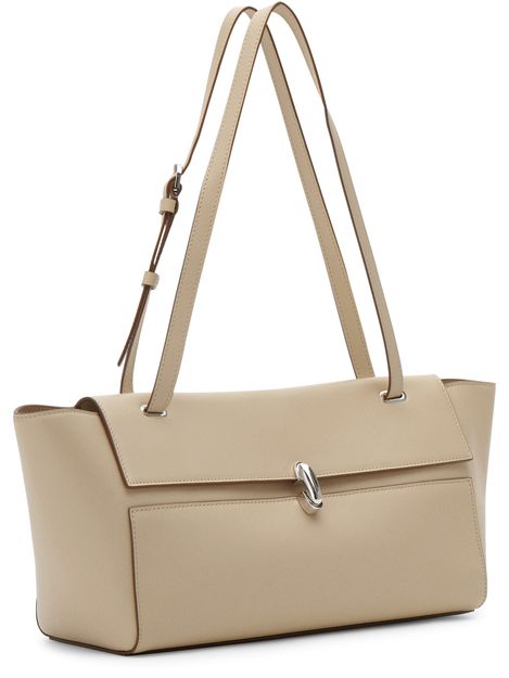 Savette Smooth calfskin Trapeze shoulder bag in bone — view 2