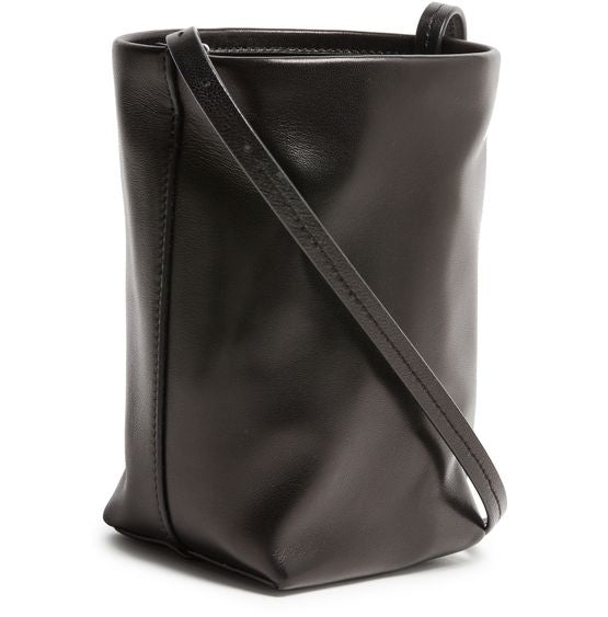 The Row N/S Park Leather Crossbody Bag in Black ANS — view 2