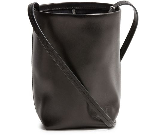 The Row N/S Park Leather Crossbody Bag in Black ANS — view 3